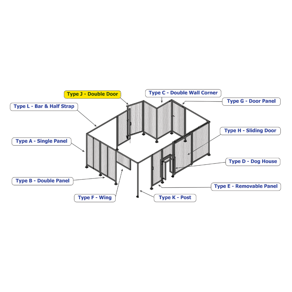 J1-2135-1200-0150-TYMTK GUARDING PANEL 2135MM TALL X 1200MM WIDE 1" MESH